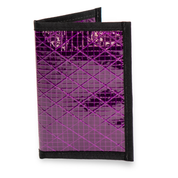 Passport cover patterned wallet with black border on a white background